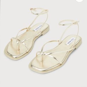 Steve Madden Agree Gold Flat Strappy Sandal
